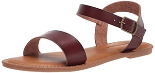 Amazon Essentials Sandales à Double Bride avec Boucles Femme, Brun, 38.5 EU