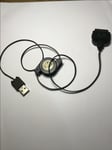 Black USB to Apple Iphone/Ipad/Ipod 30 Pin Universal Retractable Cable Lead