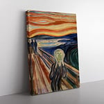 The Scream By Edvard Munch Classic Painting Canvas Wall Art Print Ready to Hang, Framed Picture for Living Room Bedroom Home Office Décor, 76x50 cm (30x20 Inch)