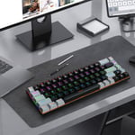 (Black Green Shaft) Mechanical Keyboard 68key Compact Red Shaft Green