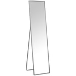 DRW Miroir sur Pied avec Cadre en métal argenté 37 x 4 x 150 cm
