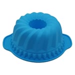 LIANLI Large hollow round 9 inch chiffon cake mold gear plate, silicone cake mold, baking tool easy to release. (Color : Blue 2)
