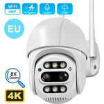 Camera de surveillance exterieure ptz ip WiFi 4K 2MP x 2 Double Objectif Zoom 8x Alertes vocales diy Connexion filaire et sans fil