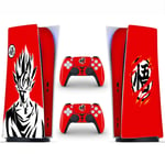1 Tek PlayStation 5 Disc Edition Full Console Skin Wrap Decal Set for PS5, Vinyl, Sticker, Faceplate Protective Cover - Console and 2 Controllers Skin Set- Dragon Ball 2