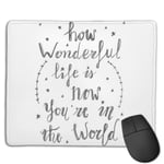 How Wonderful Life is Elton John Lyric Customized Designs Non-Slip Rubber Base Gaming Mouse Pads for Mac,22cm×18cm， Pc, Computers. Ideal for Working Or Game