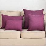 Coliang Dark Purple Pillow Case, Solid Multiple Color Simple Linen Throw Pillow Cases Sofa Cushions Pillowcases Back Office Car Bedroom Pillow Covers 12x18 Inch (30x45CM) - Dark Purple