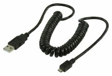 Ex-Pro® 2m Coiled Micro USB Data Charge Cable for HTC Smart Mobile phones