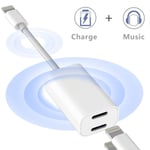 INECK® Lightning Adaptateur Chargeur pour iPhone 7/7 Plus/8/8 Plus/X/10, Adaptateur double Lightning femelles Pour iPhone7/8, Multifonctionnel Adaptateur Chargeur