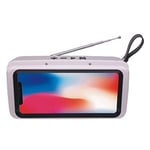 SNOWINSPRING Retro Speaker Mobile Phone TV Design Holder USB Charging Outside Speakers Gray