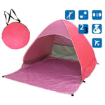 shunlidas Folding Portable Fishing Tent Camping Automatic Pop Up Tents Sun Shelter Anti-uv Sun Shade Awning 2-3 Person Outdoor Summer Tent-pink with pink