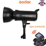 UK Godox 400w SK400II  2.4G X System Studio Flash+Xpro-F/O/S/C/N trigger kit