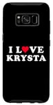 Coque pour Galaxy S8 J'aime Krysta, nom correspondant à la petite amie et au petit ami Krysta