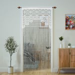 Spetsdörrsnöre Gardin för Dörröppningar, Dörröppning Hippie Fönsterpanel Rumdelare Väggskåp Gardiner (39×79in/100×200cm, Vit)