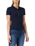 Tommy Hilfiger - Heritage Womens Polo Shirt - Button Down Collar - Stretch Cotton - Embroidered Tommy Hilfiger Logo - Midnight - UK Size 8