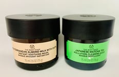 The Body Shop Mediterranean Almond Milk Oats & Matcha Tea Face Mask 75ml Set New