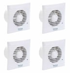 4 x Vent Axia 441624B Silhouette 100B Lo-Carbon Axial Extractor Fan 100 mm