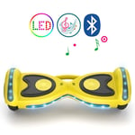 QINGMM Hoverboard,Self Balancing Car with LED Flash Lights Wheels And Bluetooth Speaker,Smartphone Control Electric Scooters,for Kids Adult,yellow