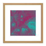 Abstract Paint Purple Green Flow 8X8 Inch Square Wooden Framed Wall Art Print Picture with Mount