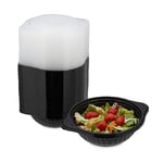 Relaxdays Meal Prep Container en Lot de 24, 1 Compartiment, Boite adaptée au Micro-Ondes, réutilisable, Plastique, Noir