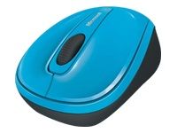 Microsoft Wireless Mobile Mouse 3500 - Souris - droitiers et gauchers - optique - 3 boutons - sans fil - 2.4 GHz - récepteur sans fil USB - bleu cyan