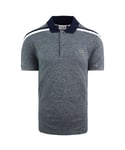 Lacoste Taping Mens Marl Blue Polo Shirt Cotton - Size X-Small