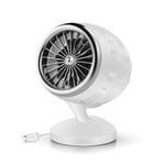 Portable Mini Table Fan Handheld 2 Speed USB Rotatable Double Leaf Cooler Low Noise Personal Desktop Air Circulator 19.5x16x14cm-Gray