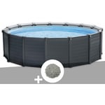 Kit piscine tubulaire Intex Graphite ronde 4,78 x 1,24 m + 10 kg de zéolite