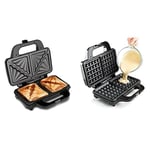 Global Gourmet by Sensiohome Sandwich Toaster/Toastie Maker Deep Fill Non-Stick 4 Slice & Square Waffle Maker Iron Machine 1000W I Electric I Non-Stick Coating