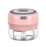 Mini Electric Garlic Chopper,Portable Ginger Grinder Powerful Chili Crusher Rechargeable Food Processor Multi-Function Vegetable Cutter Blender Mixer to Chop Meat Nut Fruit Walnut Peanut (Pink-100ML)
