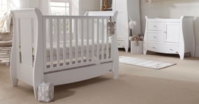 Tutti Bambini Katie Sleigh 2 piece Room Set in White Cot Bed, Changer & delivery
