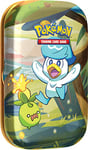 Pokémon TCG: Paldea Friends Mini Tins—Quaxly (2 Booster Packs, 1 Art Card & 1 Sticker Sheet)