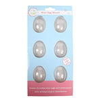Cake Star 6 Mini Chocolate Egg Moulds, Mini Easter Egg Smooth Mold for 12 Half Eggs or 6 Complete - 50mm x 36mm, Transparent, 84868