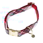 Nomad Tales Tartan: halsband, koppel, bajspåsdispenser, scrunchie - Halsband storlek M: 34-50 cm halsomkrets