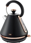 Tower T10044RG Jug Kettle Cavaletto Pyramid Fast Boil 1.7L Black & Rose Gold