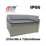 Boite polyester étanche IP66 avec couvercle polycarbonate transparent - roc IDE Dimension du boitier polyester - IP66 - HxLxP - 540x360x201mm
