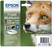 Epson T1285 Multipack (Renard) - Pack de 4 cartouches d'encre - noir, jaune, cyan, magenta (T1281, T1282, T1283, T1284)