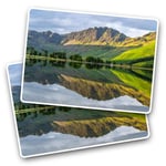 Rectangle Stickers(Set of 2) 7.5cm - Lake Buttermere Keswick Lake District Fun Decals for Laptops,Tablets,Luggage,Scrap Booking,Fridges, #45497