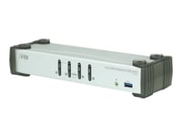 Aten Cs1914 Kvmp Switch - Omkopplare För Tangentbord/Video/Mus/Ljud/Usb - 4 X Kvm/Ljud/Usb - 1 Lokal Användare - Skrivbordsmodell
