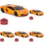 CMJ RC Cars Lamborghini Aventador LP700-4 Officially Licensed Remote Control RC Car 1:24 Scale Working Lights 2.4Ghz (Orange) (Pack of 5)