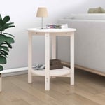 vidaXL Coffee Table White 脴 55x60 cm Solid Wood Pine UK NEW