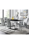 Giovani High Gloss And Glass Dining Table And 6 Lorenzo Chairs Set