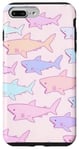 Coque pour iPhone 7 Plus/8 Plus Pastel Shark Soft Girl Preppy Esthétique Cute Kawaii Print