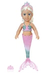 BABY born Little Sister Mermaid 46 cm Doll - Easy for Small Hands, Creative Play Promotes Empathy & Social Skills, For Toddlers 3 Years & Up - Includes Doll, Tiara & Comb