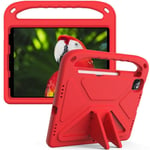 iPad Pro 11 4th Gen (2022) Stöttåligt skal/fodral med handtag - Perfekt för barn, röd