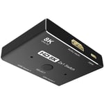 SéParateur de Commutateur 2.1 Compatible hdmi 8K kvm Commutateur Ultra hd 2 en 1 Sortie pour Ordinateur Portable 2 Sources Vers 1 éCran