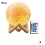 16 Color Rechargeable Moon Lamp Night Light Dimmable Led 3d B 10cm