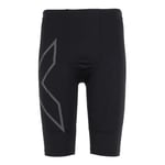 2XU Men's Light Speed Compression Shorts, Black/Black Reflective, S