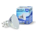 3 Pack GU10 White Glass Bodied Spotlight LED 3W Cool White 6500K 280lm Light Bulb