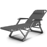 HOUMEL Garden Loungers And Recliners Folding Adjustable Sun Lounger Chair Garden sunbed Recliner For The Beach Pool Outdoor Patio Garden Camping Feet Steel (Color : Black, Size : Without cushion)