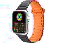 Dux Ducis Dux Ducis Armband (Armor Version) Apple Watch Se, 8, 7, 6, 5, 4, 3, 2, 1 (41, 40, 38 Mm) Magnetiskt Silikonarmband Svart-Orange